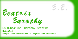 beatrix barothy business card