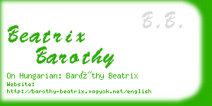 beatrix barothy business card